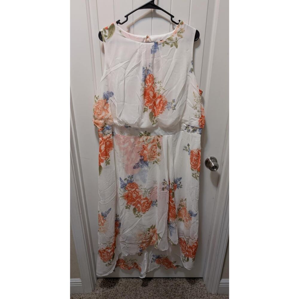 Jemma Womens Plus Size 18W White Floral Sleeveless Long Spring Summer Dress